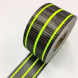 Carbon Uni Tape Fluro Lime Stripe 200g/m2 65mm