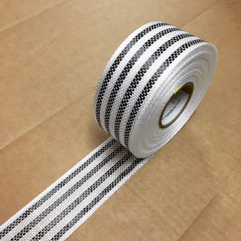 Carbon / E-glass Hybrid Tape 190gsm x 55mm 12 Strands x 4 Carbon Lines **On Sale** Carbon / E-glass Hybrid Tape 190gsm x 55mm 12 Strands x 4 Carbon Lines **On Sale**