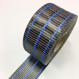 Carbon Uni Tape Fluro Blue Stripe 200g/m2 65mm