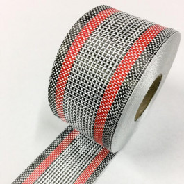 Carbon / Eglass Hybrid Tape Red Band 168g/m2 75mm  **On Sale**